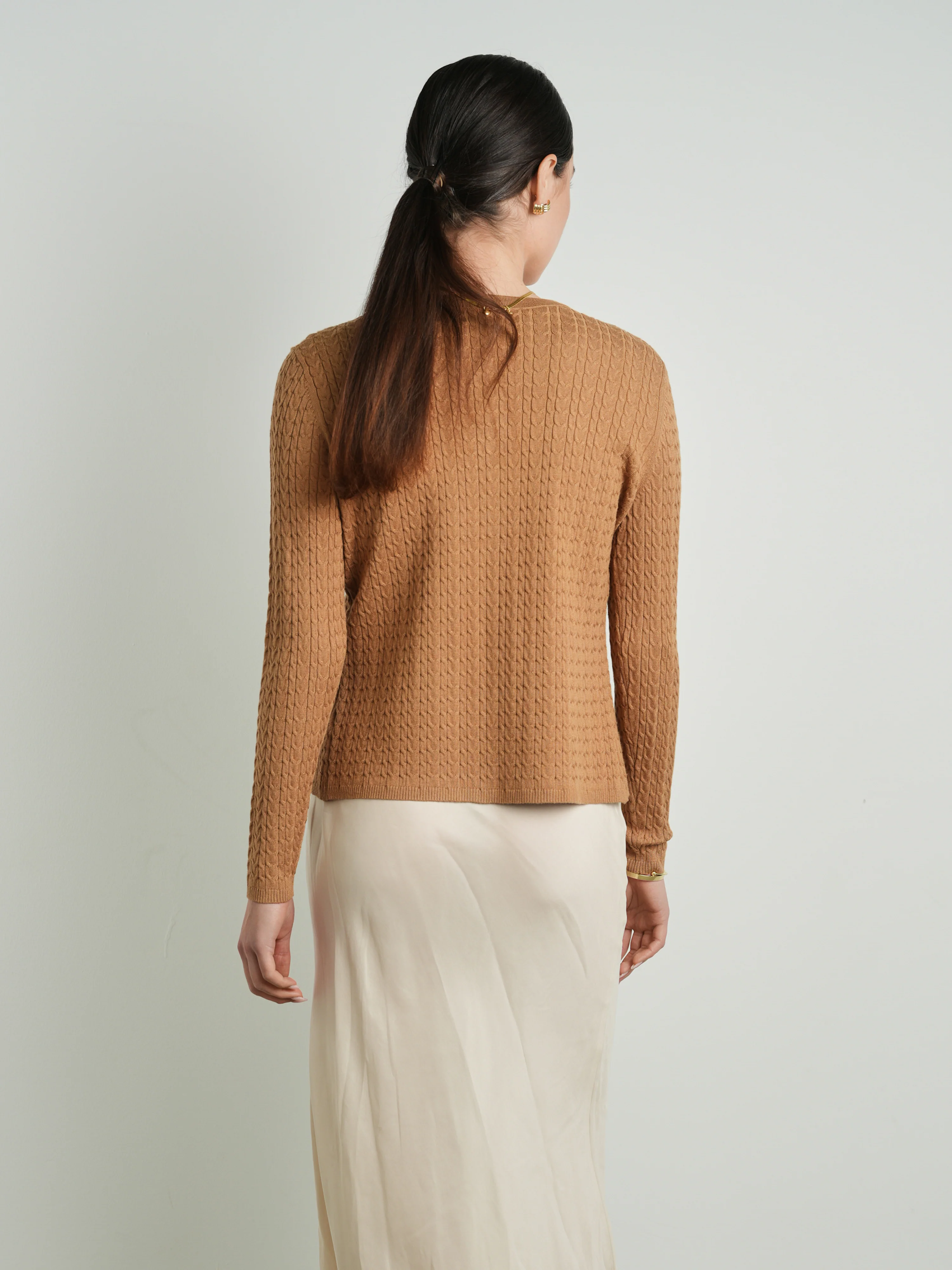 Cinnamon Long Cable Cardi - Image 3